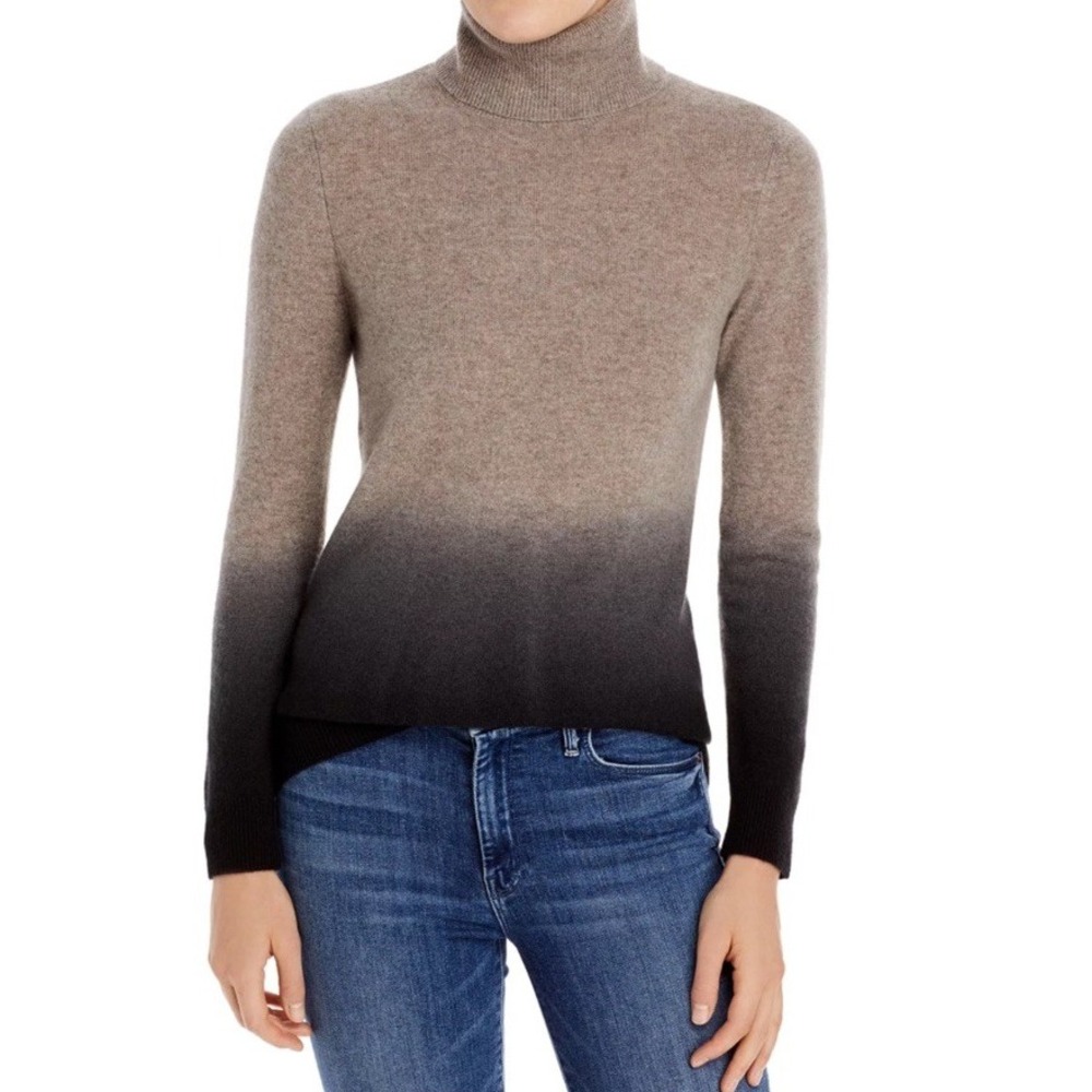 C by Bloomingdal Dip Dyed 100% 2Ply Cashmere Turtleneck Sweater M